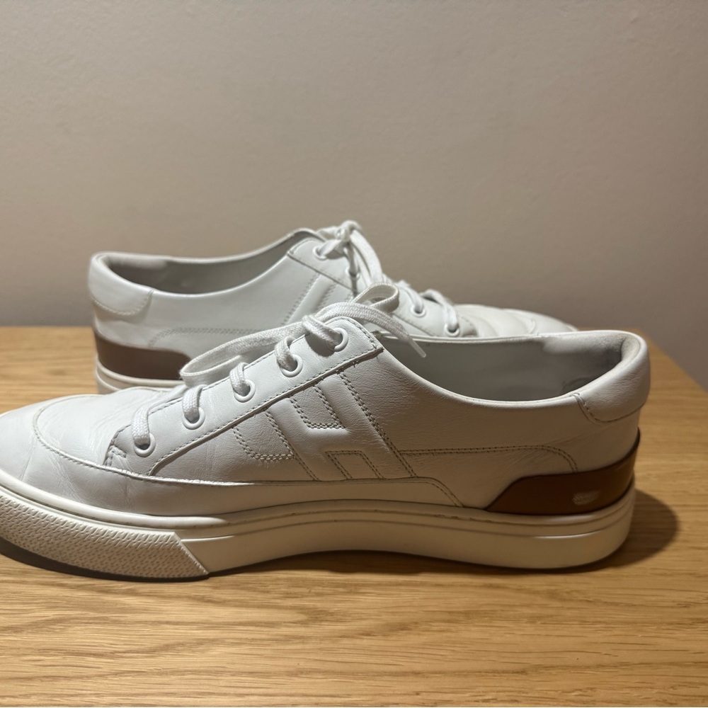 Hermes White and Brown Sneakers